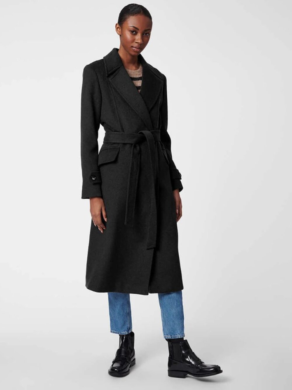 Bernardo Signature Belted Wool Coat (M)